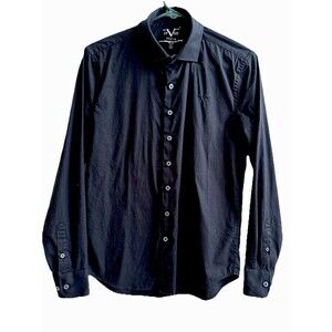 Mens Versace 19V69 Milano Italia Black Button Down LS Stretch Shirt Size S
